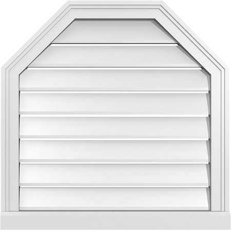 Ekena Millwork Octagonal Top Surface Mount PVC Gable Vent w/ 2"W x 2"P Brickmould Sill Frame, 26"W x 26"H GVPOT26X2603SF